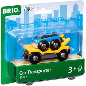 Brio World 33577 - Car Transporter - 2 Piece Wooden Toy Train Accessory for Kids Ages 3 and Up
