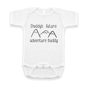 New Baby Reveal for Daddy - Pregnancy Announcement Infant Bodysuit - Surprise For Dad - Daddy's Future Adventure Buddy (Natural)