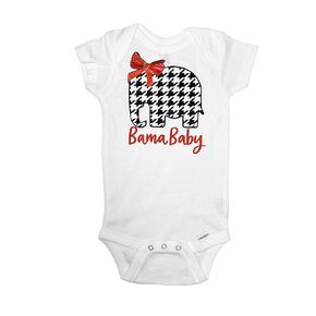 Bama Baby Bodysuit, Elephant Baby Shower Gift, Tuscaloosa Alabama Newborn Baby Clothes, Pregnancy Announcement for Girls 077 (Short Sleeve, 0-3 Months)