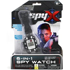 SpyX / 6-in-1 Watch - 6 Function Spy Toy Watch. Includes: Telescope Lenses, LED, Secret Message Capsules, Whistle, Signal Mirror, Hidden Compartment. Perfect Addition for Your spy Gear Collection!