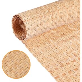 14"Width Natural Cane Webbing 3.3Ft, V Shape Rattan Webbing for Caning Projects, Woven Cane Roll for Furniture, Chair, Cabinet, Ceiling, Basket