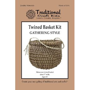 Traditional Craft Twined Basket Kit - Gathering Style - Complete Basket Weaving Set with Supplies and Instructional Booklet