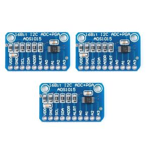 3PCS ADS1115 16 Bit 4 Channel I2C Analog-to-Digital ADC Converter Development Board with Programmable Gain Amplifier for Arduino Raspberry Pi