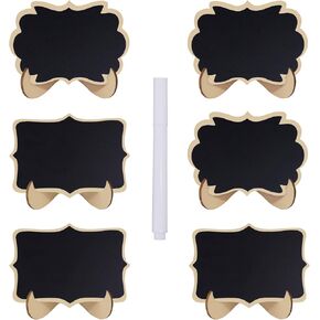 6 قطع من لافتات السبورة الصغيرة، سبورة صغيرة على شكل سحابة ومموجة مع أقلام طباشير بيضاء، لبطاقات اسم الطعام أو العلامات، ولافتات الطاولة، ولافتات الزفاف مع حامل خشبي in Kuwait
