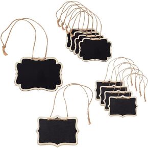 10pcs Blackboard Slate Decanter Tag 2 Styles Mini Wooden Chalkboard Signs Custom Liquor Decanter Labels with Hanging String Message Boards Labels for Wedding Party Wine Bottle Whiskey