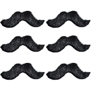 Fiesta Black Plush Moustaches (3") - Pack of 6 - Fake Mustaches for Fun & Party Decor - Perfect for Cinco De Mayo & Costume Events