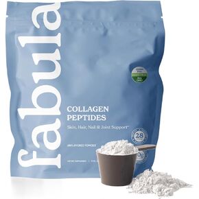 Fabula Collagen Peptides Powder, Hydrolyzed Bovine Collagen Type 1, Type 3 - Grass-Fed, Non-GMO, Gluten Free - Flavorless, 9.9 Oz, 28 Servings