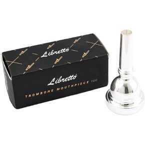 Libretto 12C Trombone Mouthpiece, 2μm Silver Plated Mouthpiece w/Vacuum Packing, Small Shank Compatible with Alto Trombone & Baritone, Designed for Beginner, Student, Jazz Player