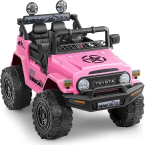 سيارة ركوب كهربائية تويوتا FJ40 مرخصة من إليمارا للأطفال - بطارية 12 فولت 7 أمبير تعمل مع جهاز تحكم عن بعد، 4 ميل في الساعة، 3 سرعات، 6 مصابيح LED، MP3 - أخضر