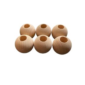 Wood Dowel Caps 1-1/4 inch Diameter with 1/2 inch Hole Unfinished Dowel Rod Caps for 1/2 inch Dowel Rods f (6)