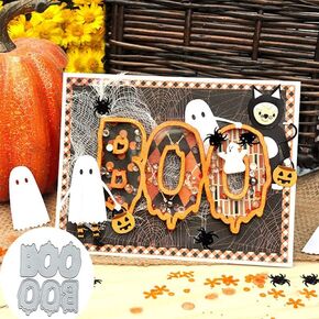 Vintage Halloween Boo Shaker Metal Die Cuts,Halloween Skull Ghost Cutting Dies Cut Stencils DIY Scrapbooking Decorative Embossing Paper Scrapbooking Card Making