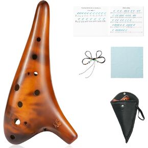 Ohuhu Zelda Ocarina with Song Book (Songs From the Legend of Zelda), 12 Hole Alto C Zelda Ocarinas Play by Link Triforce Gift for Zelda Fans with Display Stand Protective Bag