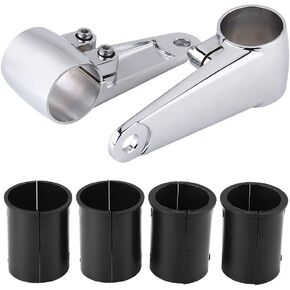 KIMISS Fork Mounting Bracket,2pcs Chrome Motorcycle Headlight Side Mounting Front Fork Bracket for 35mm-41mm Fork Tube
