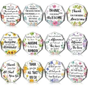 24 Pcs Thank You Gift for Women 3.54 Inch Acrylic Award Plaque Coworker Appreciation Gift Bulk for Teacher Coworker Nurses Graduation Birthday Gifts