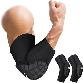 Arm Sleeve Compression Padded Elbow Protector For Basketball Football, Kids/Youth/Adult Size (1 Pair)