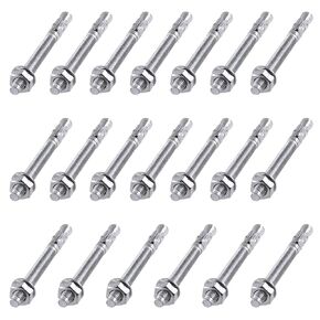 Glarks 6Pcs 3/4" x 6" Wedge Anchors Zinc Plated Heavy Duty Fastener for Concrete