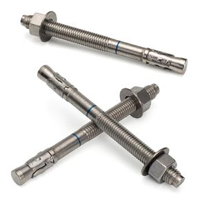3/8" x 5" Concrete Anchors (12 Pack) 3/8 inch Wedge Anchors Bolts Stainless Steel