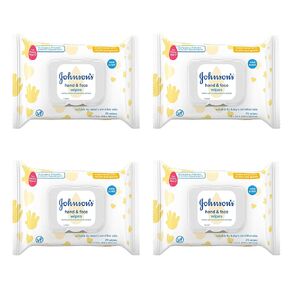 Johnson's Baby Disposable Hand & Face Cleansing Wipes, Pre-Moistened Wipes Gently Remove 99% of Germs & Dirt from Delicate Skin, Paraben-, Phthalate- & Alcohol-Free, Hypoallergenic, 25 ct