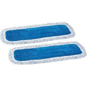 Zflow 18" Microfiber Dust Mop Pads 2-Pack - Premium Commercial Grade Washable Pads (18", Blue)