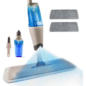Eyliden Spray Mop, Mops for Floor Cleaning with 2pcs Microfiber Reusable Pads and 22 oz Bottle, Wet Jet Flat Mop for Wood Hardwood Laminate Ceramic Tiles Floor Cleaner Tools