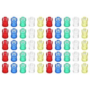 PATIKIL 5mm Clear Light-Emitting Diode Holder Clip, 50-in-1 LED Lamp Socket Bulb Cap Protective Cover for Bezel Mount Panel Display, Multicolored