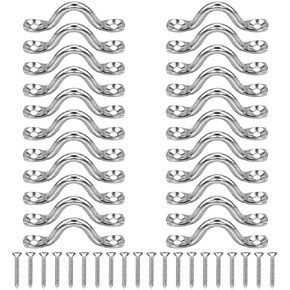 22Pcs M5 316 Stainless Steel Eye Straps Ceiling Wall Mount U Hook with Screws