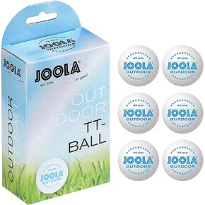 JOOLA Outdoor Table Tennis Balls - 6 Pack of 40mm Regulation Size Ping Pong Balls for Training and Recreational Play - Fun as a Cat Toy - Indoor and Outdoor Compatible- White