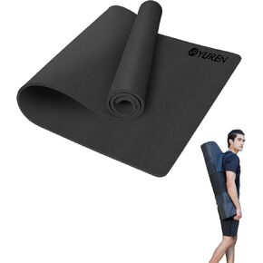 سجادة يوجا غير قابلة للانزلاق لليوجا الساخنة، سجادات تمرين كبيرة مقاس 76 بوصة × 35 بوصة 1/2 بوصة سجادة تمرين سميكة للغاية للنساء والرجال، سجادات يوجا صديقة للبيئة TPE مع حقيبة حزام in Kuwait