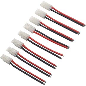 4Pairs Adapter Compatible with Tamiya Style Plug Male Female Connector w/10cm 14AWG Silicon Wire Cable for RC Car Lipo Battery Charger FPV Truck Boat