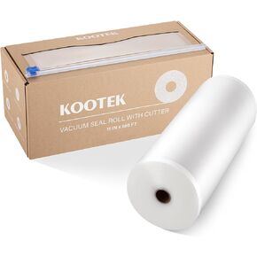Kootek 8" x 150' Vacuum Sealer Bags Roll for Food with Cutter Dispenser, Commercial Grade Vacuum Seal Bags, BPA Free, Customized Size Food Bags for Storage, Meal Prep and Sous Vide