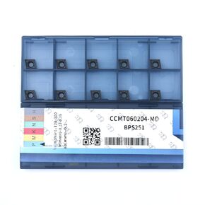 CNC Carbide Inserts CCMT21.51 / CCMT060204-MD for Metal Cutting Steel, Semi-Finishing chipbreaker for Turning Cutter, 10 PCS.