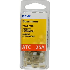 Bussmann (VP/ATC-25-RP) Clear 25 Amp 32V Fast Acting ATC Blade Fuse, (Pack of 25)