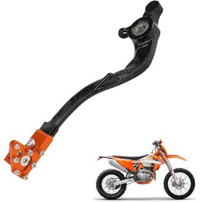 Dirt Bike Rear Brake Foot Pedal,CNC Foldable Brake Lever for SX SX-F XC XC-F EXC EXC-F 125-500 2023 2024- Orange