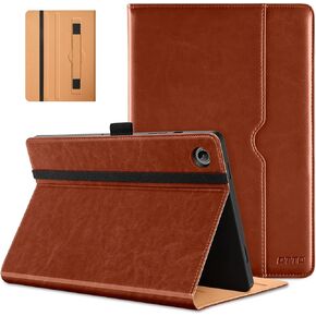 DTTO for Samsung Galaxy Tab A9 Plus 11 inch Case 2023, Premium Leather Business Folio Stand Cover with Hand Strap for Galaxy Tab A9+ 11’’ 2023 Model (SM-X210/X216/X218) - Auto Wake/Sleep, Brown