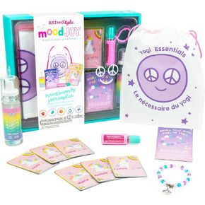 Just My Style MoodJoy Young Butterfly Yoga & Meditation Set by Horizon Group USA, Yoga and Meditation Accessories, Yoga Mat Spray Tea Tree, Eucalyptus Essential Oil Rollerball, Yoga Cards for Kids