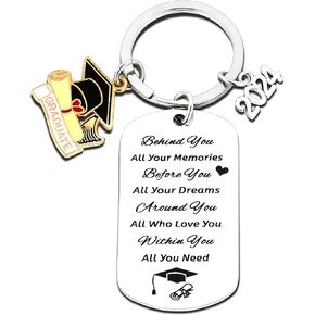 2024 Graduation Gifts for Him Her - Class of 2024 Graduation Keychain, Inspirational Gifts for Boys Girls College Middle High School Student