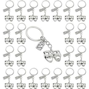 20PCS Theatre Keychain Drama Mask Gift Comedy Tragedy Mask Theatre Actor Actress Broadway Musical Drama Keychain for Performer Gift Musical Lovers Gifts