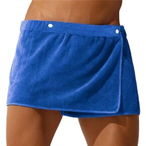 Men Shorts Bathrobe Sleep Bottoms Microfiber Pajamas Nightwear Short Towel Pants Side Split Bathrobe Culottes Soft