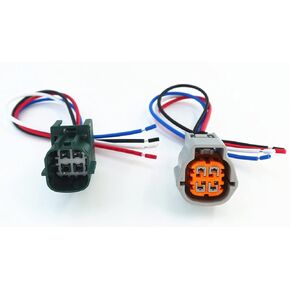 1pcs Male and 1pcs Female Connector 4 pin 4-Way Plug for O2 Sensor Pigtail Cable Compatible with Nissan Subaru Infiniti RS04FG