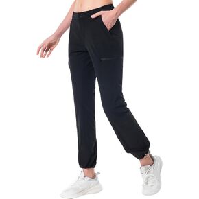 Lightbare Women’s Lightweight Cargo Hiking Pants with Elastic Waistband Quick Dry Stretchy Water Resistant UPF 50+ Outdoor
