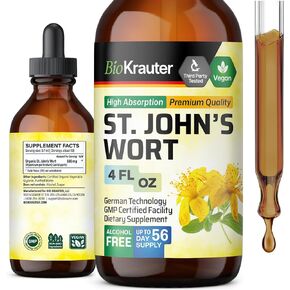 St John's Wort Tincture - Hypericum Perforatum Liquid Extract for Mood Support - High Absorption - Vegan Drops 2 Fl.Oz. in Saudi Arabia