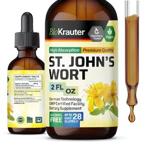 St John's Wort Tincture - Hypericum Perforatum Liquid Extract for Mood Support - High Absorption - Vegan Drops 2 Fl.Oz.