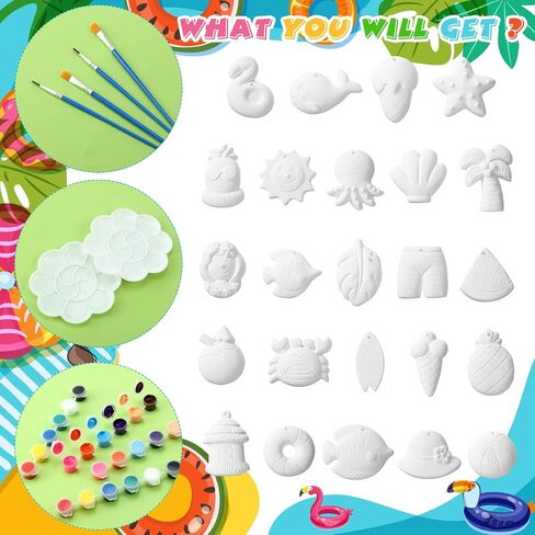 Syhood 24 Pcs Easter Painting Kit for Adults Easter Crafts Ready to Paint Your Own Ceramic DIY Unpainted Easter Bunny Egg Ceramics Easter Ceramics to Paint Easter Ornaments Crafts Gifts for Adults in Saudi Arabia