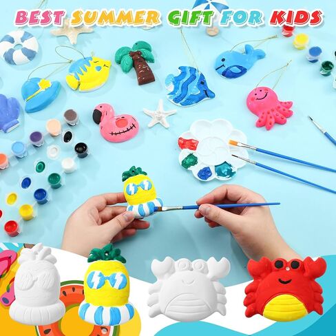 Syhood 24 Pcs Easter Painting Kit for Adults Easter Crafts Ready to Paint Your Own Ceramic DIY Unpainted Easter Bunny Egg Ceramics Easter Ceramics to Paint Easter Ornaments Crafts Gifts for Adults in Saudi Arabia