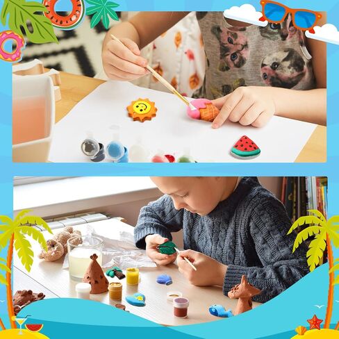 Syhood 24 Pcs Easter Painting Kit for Adults Easter Crafts Ready to Paint Your Own Ceramic DIY Unpainted Easter Bunny Egg Ceramics Easter Ceramics to Paint Easter Ornaments Crafts Gifts for Adults in Saudi Arabia