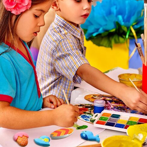 Syhood 24 Pcs Easter Painting Kit for Adults Easter Crafts Ready to Paint Your Own Ceramic DIY Unpainted Easter Bunny Egg Ceramics Easter Ceramics to Paint Easter Ornaments Crafts Gifts for Adults in Saudi Arabia