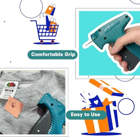 Tagging Gun Kit with Hard Storage Case, Tagging Gun for Clothing, Standard Retail Price Microstitch Gun Attacher for Clothes with 6 Needles & 1000pcs 2" Barbs Fasteners in Saudi Arabia