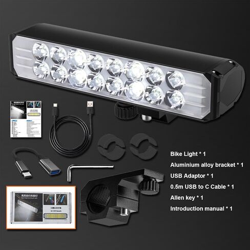 Super Bright Bike Light, 3000 Lumen 5 Modes Wide Beam Bicycle Light, USB Rechargeable Bicycle Headlight Set, Waterproof Bike Headlight for Adult Kid Mountain Road Commuter Cycling in Saudi Arabia