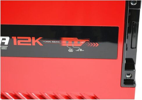 Banda Electra 1-Channel Vehicle Audio Bass Amp - 12600W Mono Bass Amp عالي الطاقة مع مرشح دون سرعة الصوت وفلتر تمرير منخفض مستقر عند 0.5Ohm، مؤشرات LED، تخصص الصوت الأحمر - BANDA 12K.5OHMRED in Kuwait