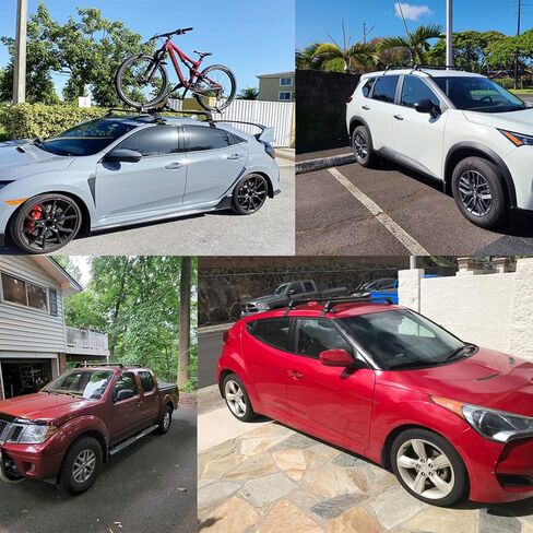 قضبان متقاطعة لرف السقف العالمي، قضبان متقاطعة من الألومنيوم قابلة للقفل مقاس 48 بوصة مع إطار نافذة قابل للتمديد ومفتاح مزدوج، مجموعة قضبان متقاطعة للأمتعة على السطح لشاحنات السيارات ذات السقف العاري، 165 رطلًا بحد أقصى in Kuwait